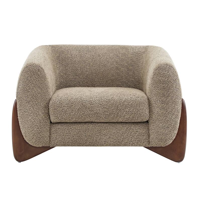 Tina Modern Upholstered Boucle Arm Club Chair by Christopher Knight Home