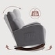 preview thumbnail 12 of 23, AVAWING Mid Century Nursery Rocking Chair Upholstered Velvet High Back Armchair Set of 2