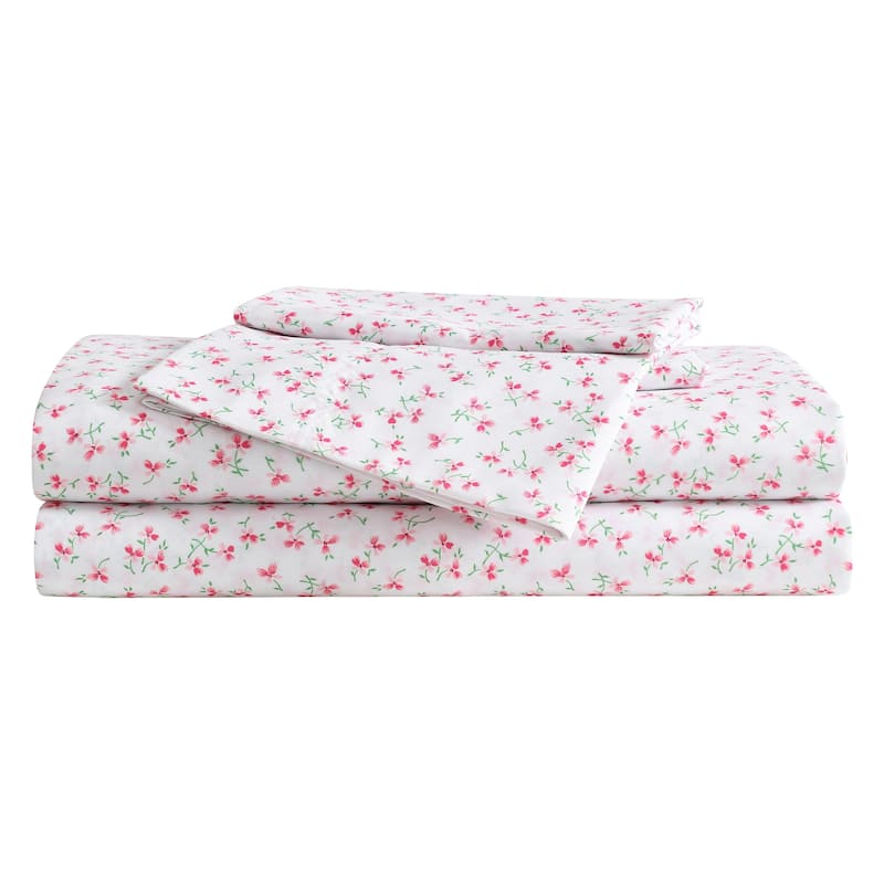 Betsey Johnson Printed Novelty Sheet Sets - Ballet Floral Pink - Full