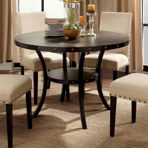 Furniture of America Sika Industrial Walnut 48-inch Dining Table
