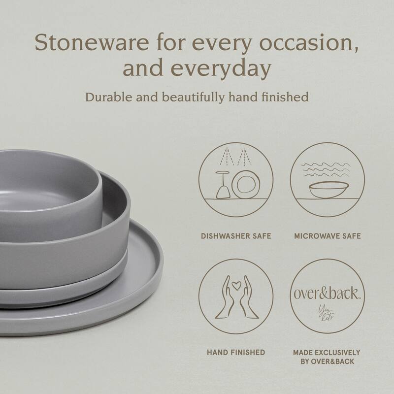 over&back Stackable Semi-Matte Stoneware Dinnerware