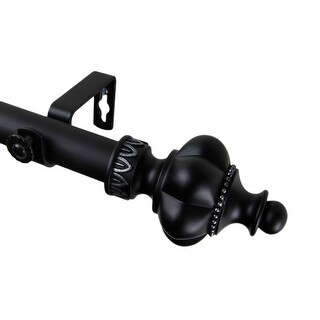 Rod Desyne Terra Black 160-240 Inch Double Curtain Rod