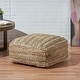 preview thumbnail 1 of 6, Antimony Boho Fabric Square Pouf by Christopher Knight Home
