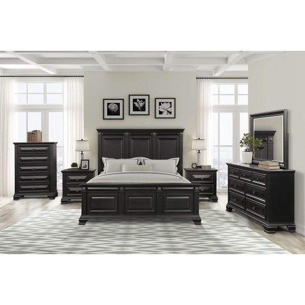 Renova Vintage Black Wood Traditional 6 Piece Bedroom Set On Sale Overstock 31294030