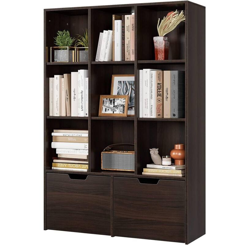 55.3" H Bookcase with Doors and Shelves