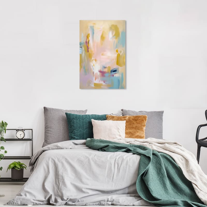 Wynwood Studio Abstract Yogurt n Biscuit in a Bowl Pink and Light Pink Modern & Contemporary Wall Art Canvas Print - 36 x 24