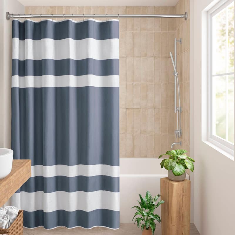 Madison Park Spa Waffle Shower Curtain with 3M Treatment