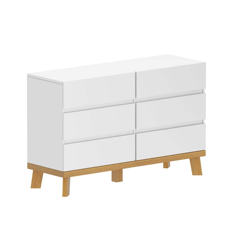 Modern 6-Drawers Storage Cabinet in White - Bed Bath & Beyond - 38105154