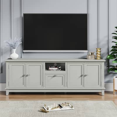 Rustic 72-Inch TV Stand with Adjustable Shelves, Hidden Storage - 72" in Width