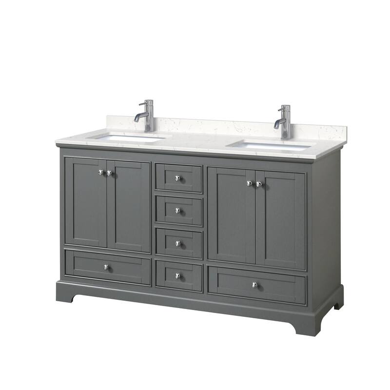 Wyndham Collection Deborah 60" Free Standing Double Basin Vanity Set