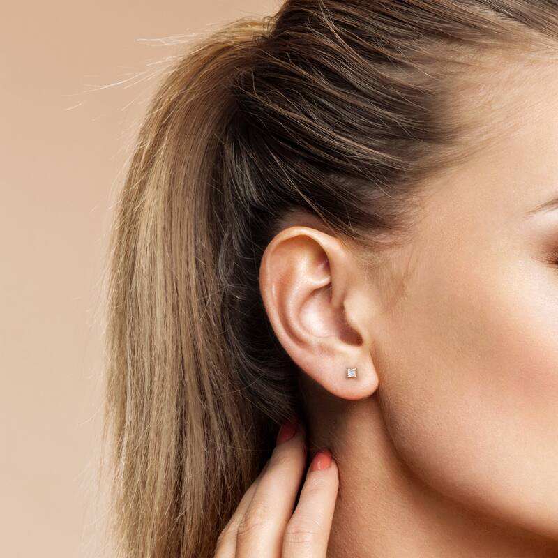 14k Yellow Gold 1/4ct TDW Diamond Solitaire Stud Earrings for Women