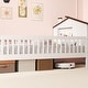 preview thumbnail 20 of 20, Twin Montessori Bed for Kids with House-Style Headboard and Storage Shelf