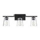 preview thumbnail 1 of 12, Savoy House Calhoun 3-Light Bathroom Vanity Light with Clear Glass (24" W x 9" H) Black