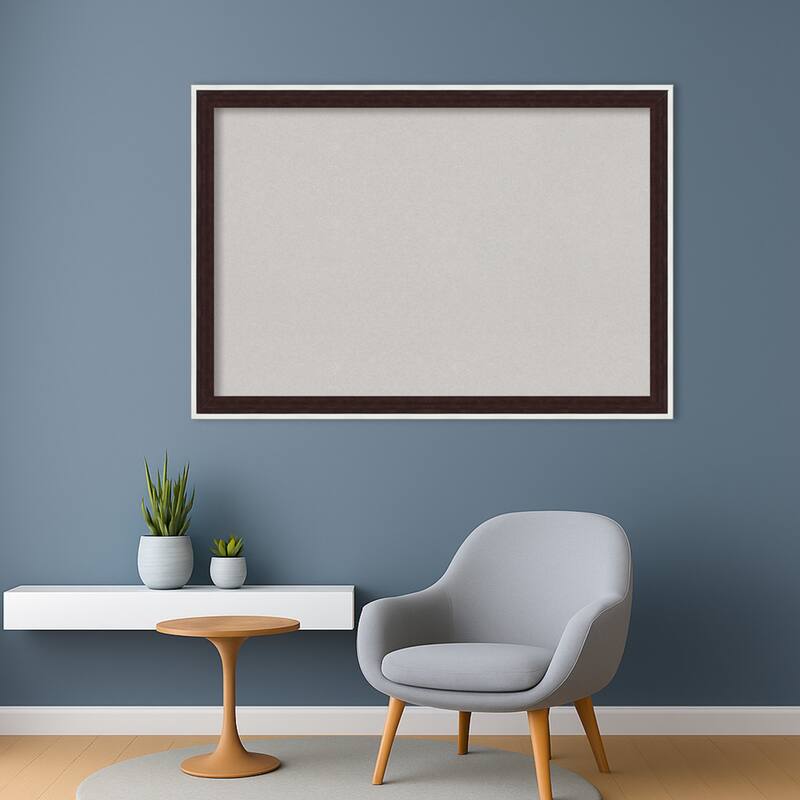Maya Espresso Silver Framed Cork Board - Bulletin Board, Organization Board, Pin Board