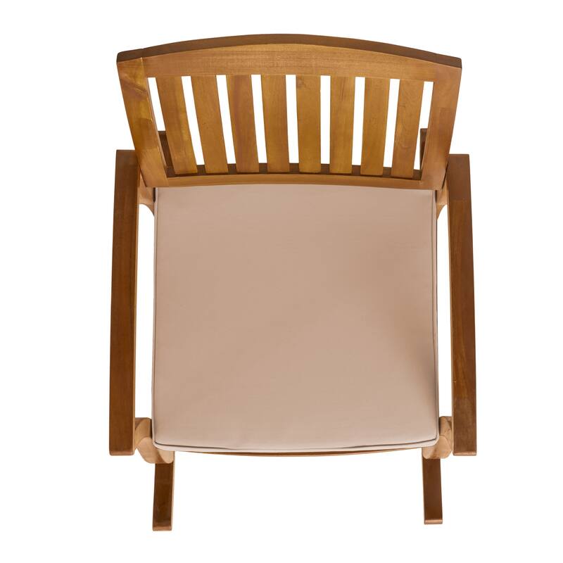 Outdoor Acacia wood Rocking Chair with Retractable foot panel,Rocker Patio Rocking Chair for Porch, Patio, Balcony