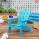 preview thumbnail 25 of 38, Outdoor HDPE Kid's Adirondack Chair for Kids - High Backrest & Armrests - 21" x 20.5" x 25" Turquoise