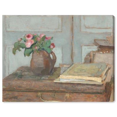 Box and Moss Roses Canvas by Art Remedy, Gallery Wrapped