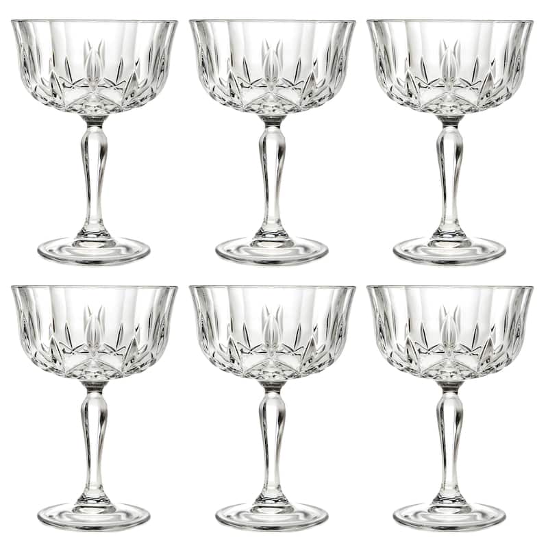 Majestic Gifts Inc. Glass Flutes-Saucer - Belle Coupe-8.25 Oz.- Set/6 - 3.75