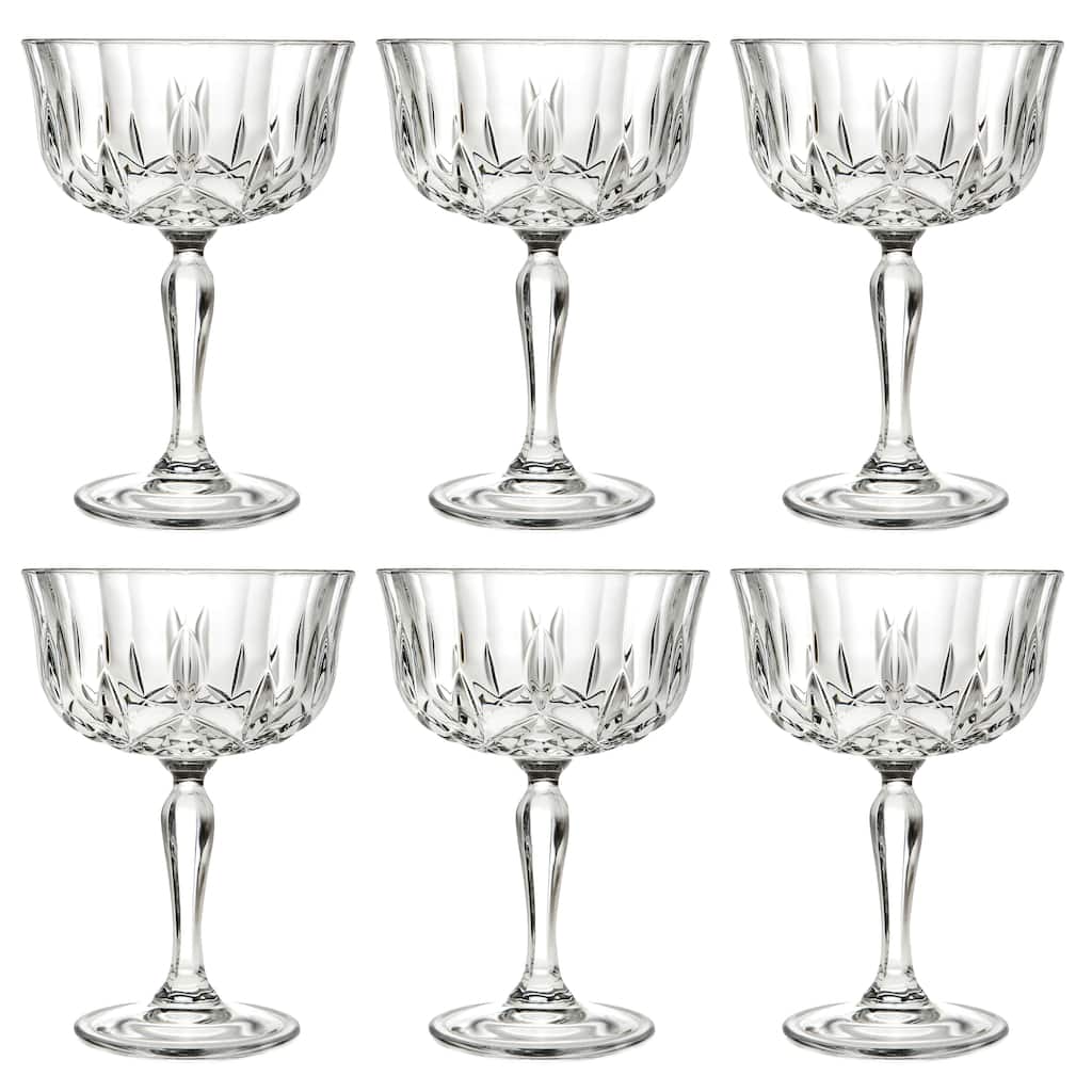 Majestic Gifts Inc. Glass Flutes-Saucer - Belle Coupe-8.25 Oz.- Set/6 - 3.75