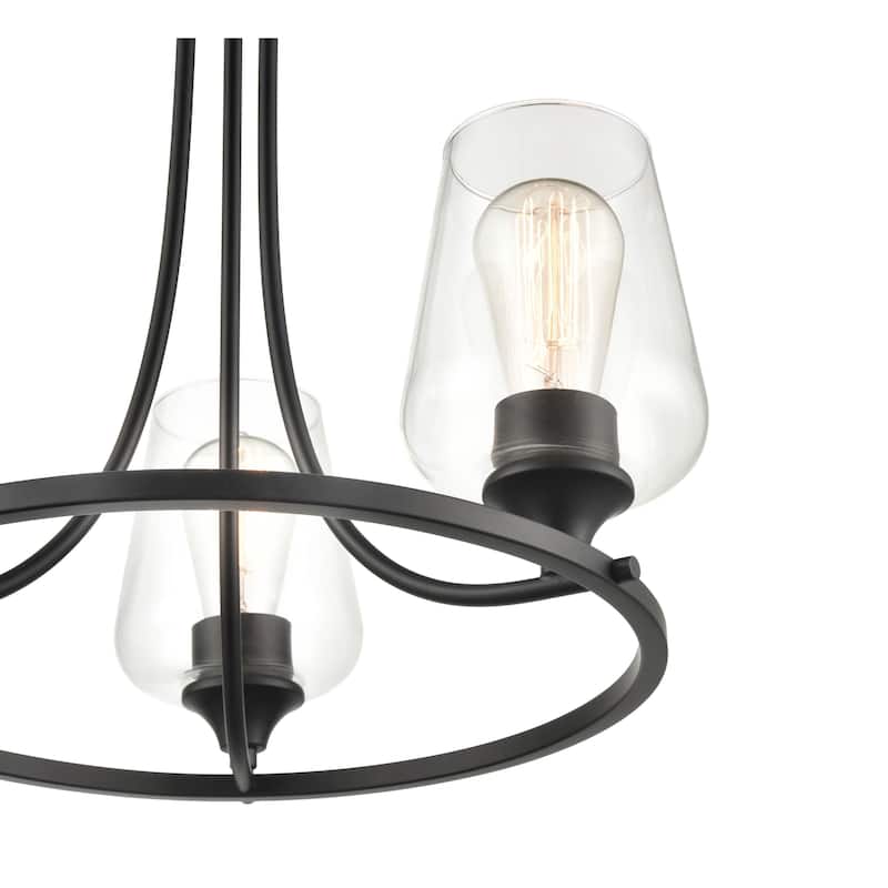Millennium Lighting Ashford 3 Light Chandelier in Multiple Finishes with Clear Glass Shades