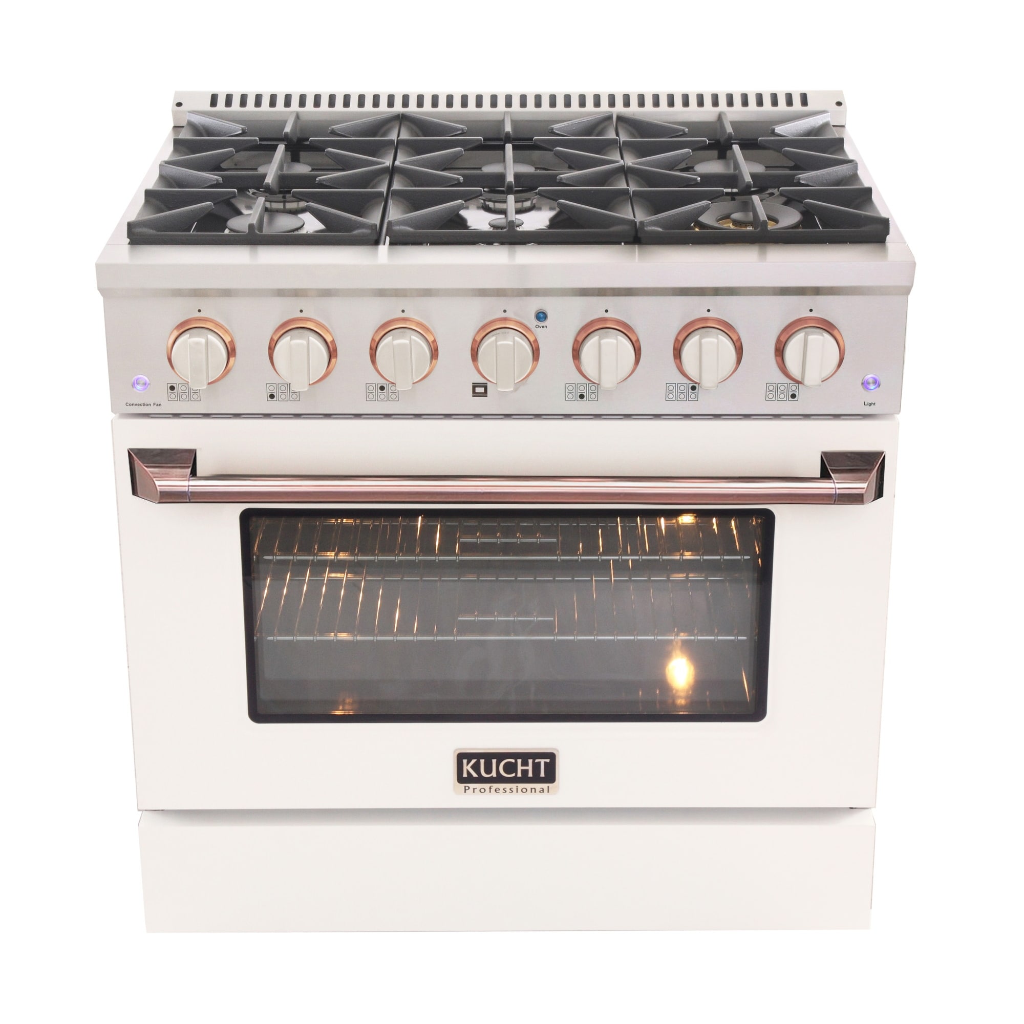 KUCHT Professional 36 in. 5.2 cu. ft. Liquid Propane Range with Sealed Burners and Convection Oven in SS with customized colors