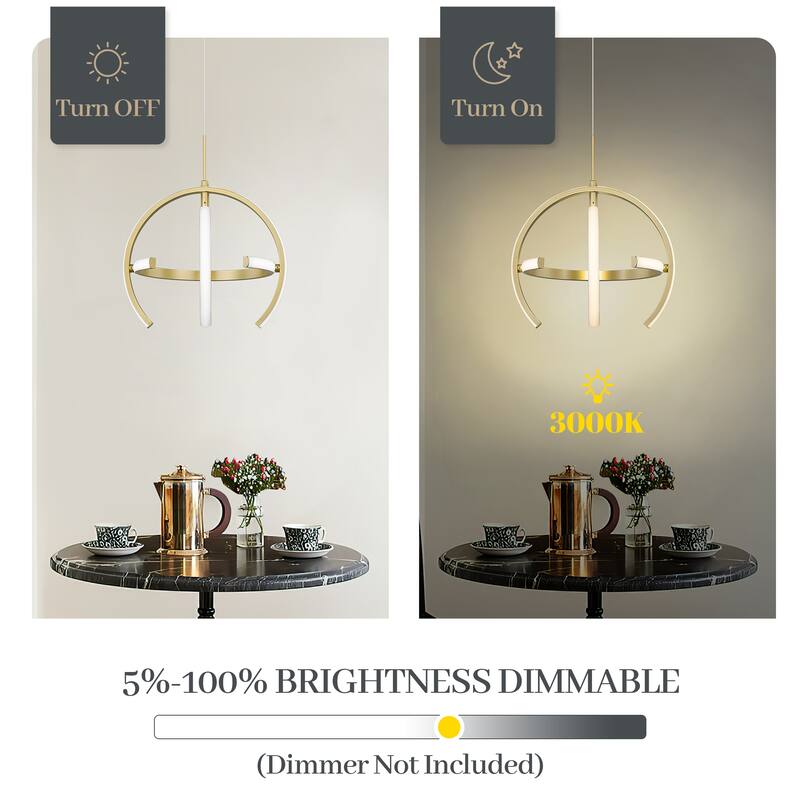 Small LED Orb Chandelier, Adjustable Pendent Light