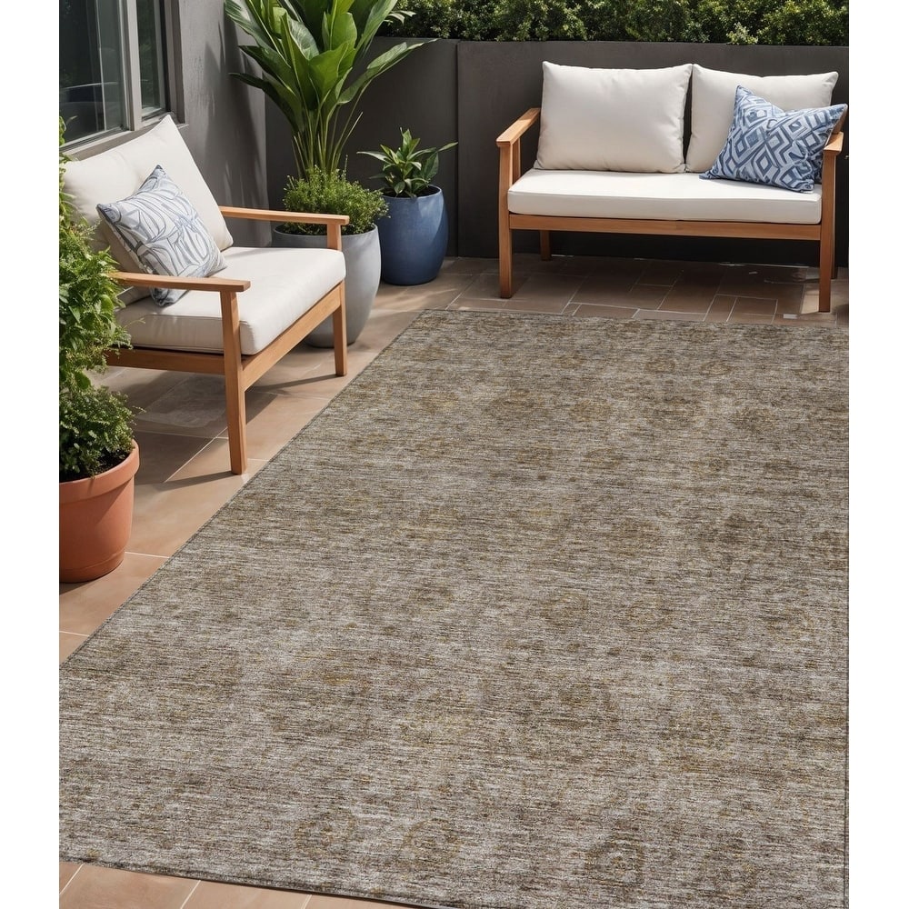 HomeRoots Floral Transitional Rectangle Outdoor Rug