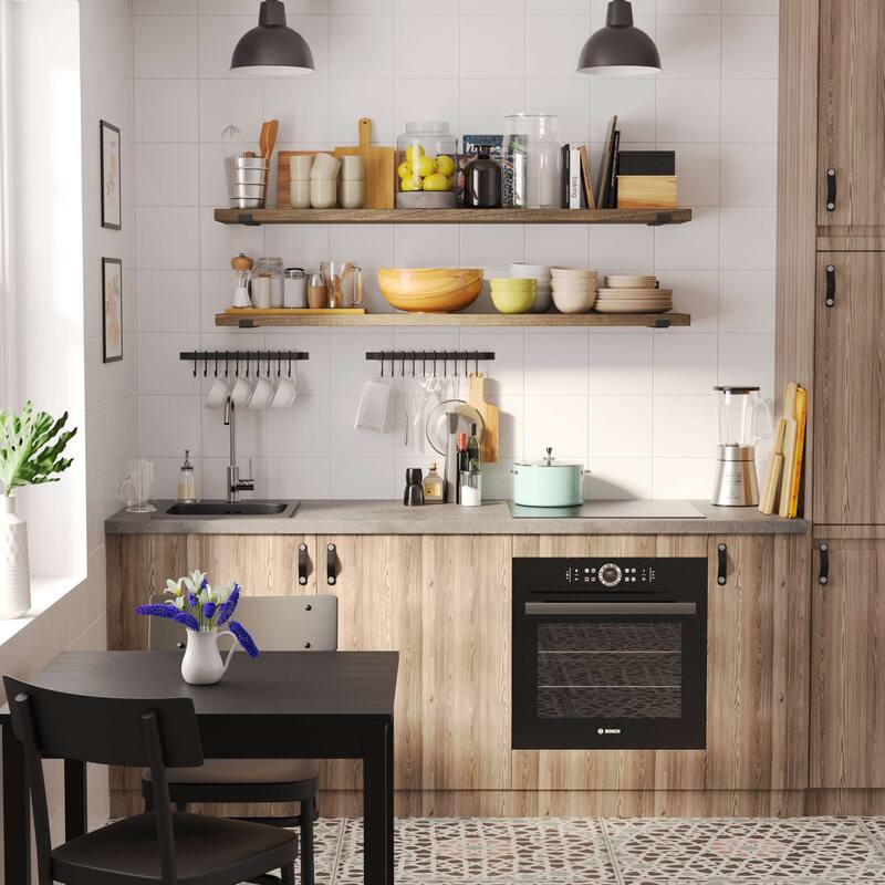 Wallniture Forte Wood Board 60" Long, 11.25'' Deep, 1.5" Thick, Wood Floating Shelf for Wall with Heavy Duty Metal Brackets, 1pc