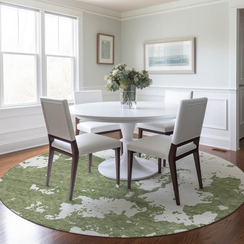 Machine Washable Indoor/ Outdoor Chantille Abstract Rug