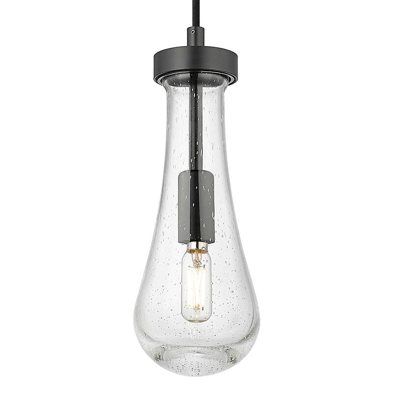 Innovations Lighting 451-1P-G451-4SDY Owego 11" Tall Mini Pendant with - Matte Black