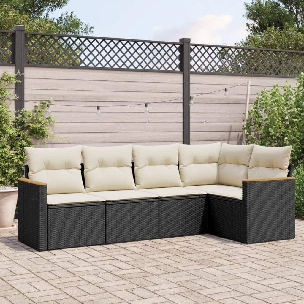 vidaXL Garden Sofa Set Black