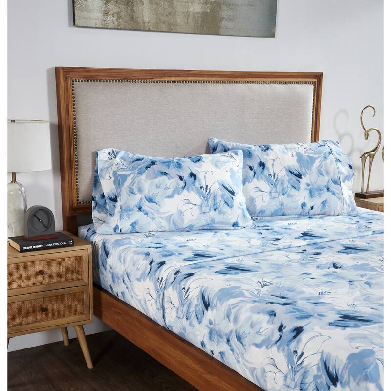Better Trends Rosalia Collection 4-Piece Microfiber Floral Bedsheet Set - Soft, Durable & Machine Washable