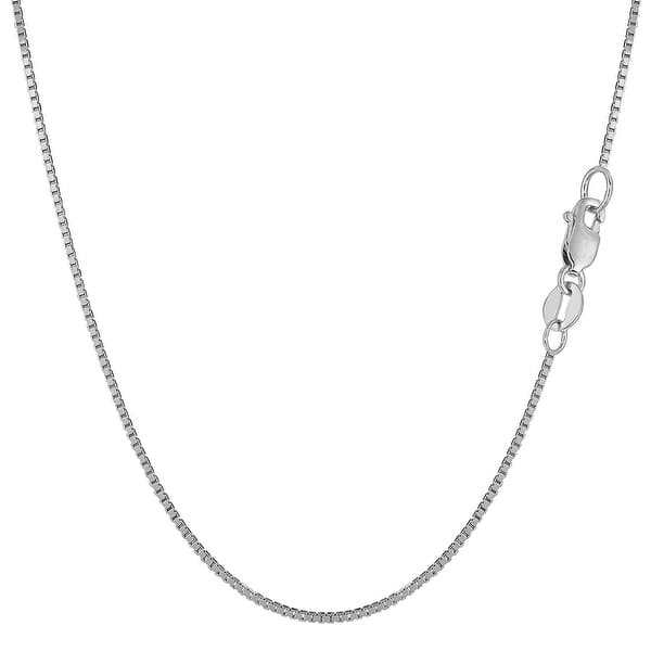 14K 16" Inches .5mm Solid White Gold Classic Box Chain Pendant Necklace 14K 16" Inches .5mm Solid White Gold Classic Box Chain Pendant Necklace