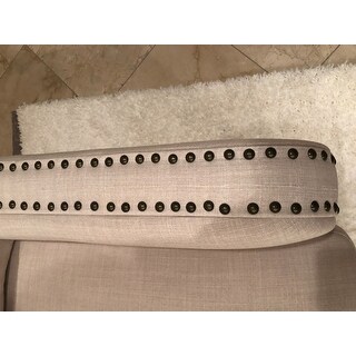 Faizah White Linen Nailhead Sloped Arm Sofa by iNSPIRE Q Artisan