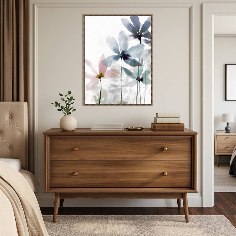 Whimsical Blossoms No. 2 by Aria K (23 x 30 in.), Framed Canvas Wall Art Print