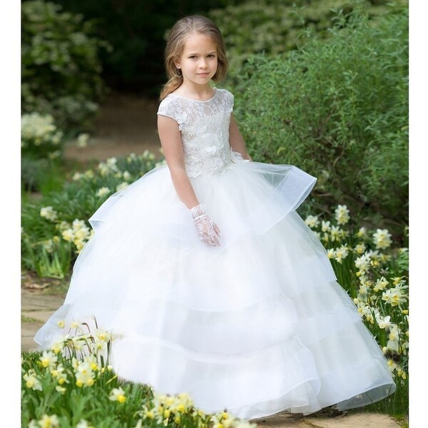 cream flower girl dress