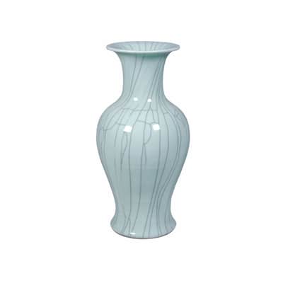 Crackle Fish Tail Floor Vase