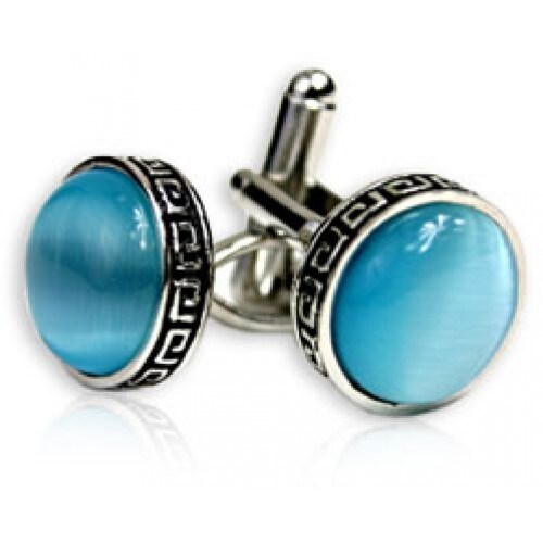 Aquamarine Greek Cufflinks