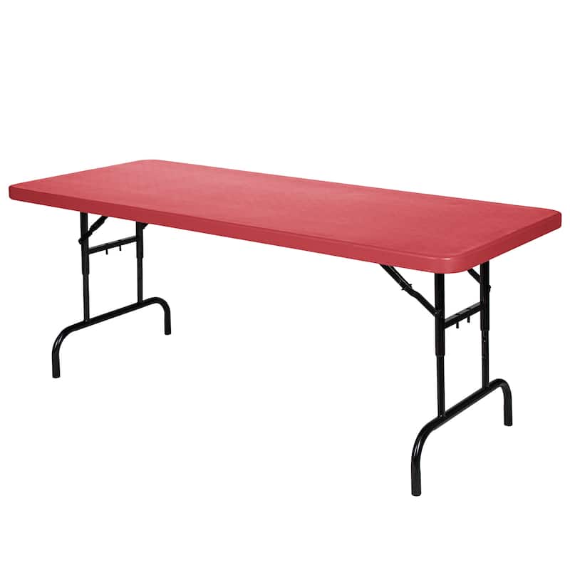 Hampden Furnishings Baldwin Collection 30 X 72 Height Adjustable Folding Table - Red