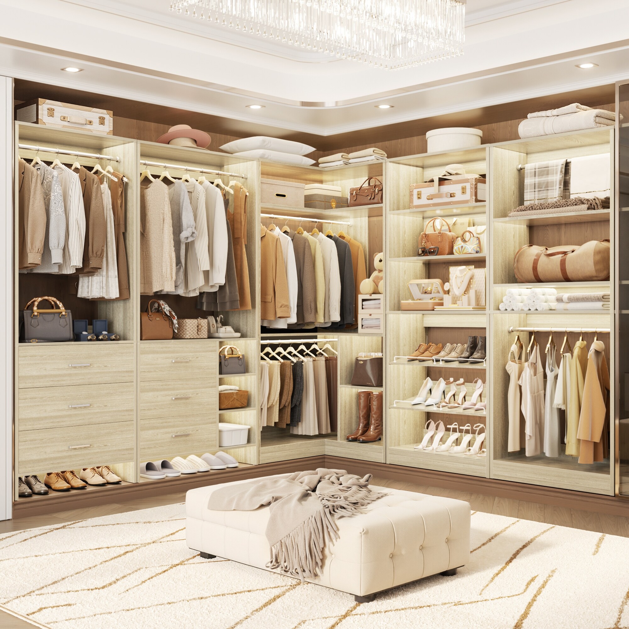 Cimly Set of 4 Closet Organizer with Drawers and Shoe Rack
