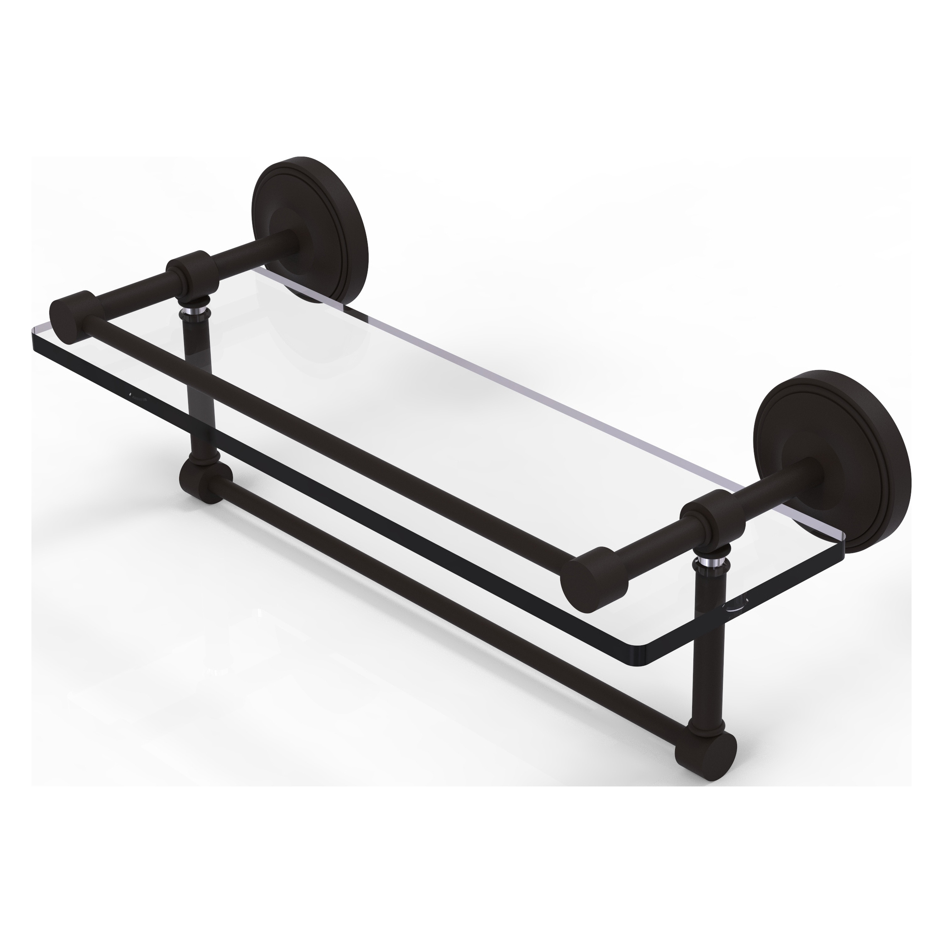 Allied Brass 16 Inch Gallery Glass Shelf with Towel Bar