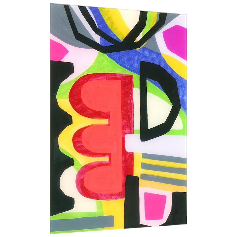 "Bold Shape Shift I" Frameless Free-Floating Reverse Printed Tempered Art Glass