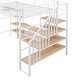 preview thumbnail 16 of 14, Full Size Metal Loft Bed with Staircase,Two 4-Tier Shelves,Low Table With 2 Mesh Shelves
