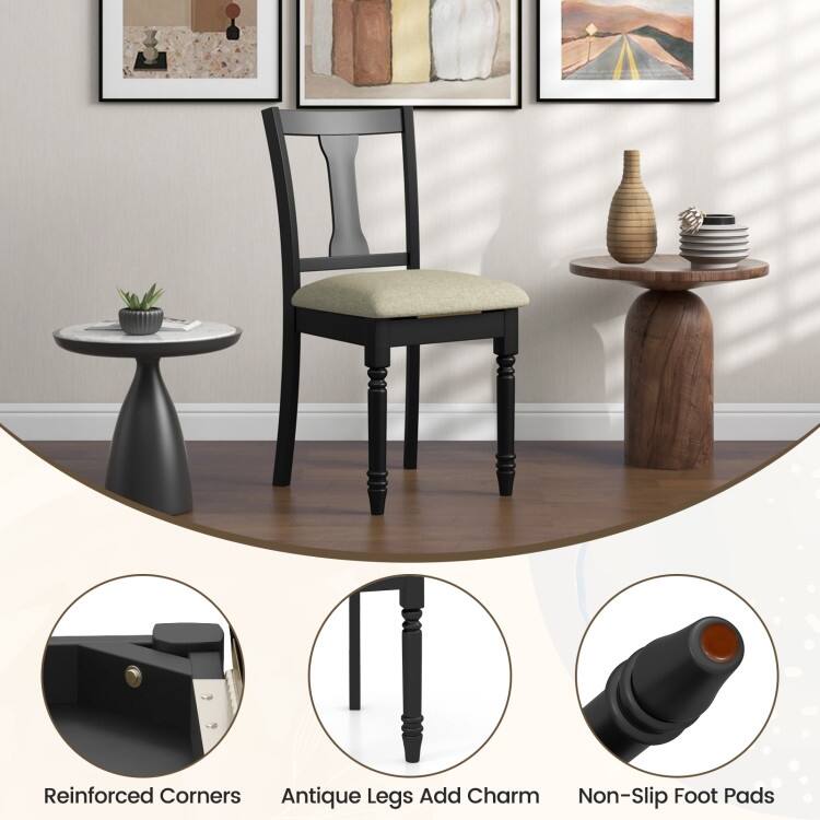 Set of 2 Kitchen Dining Chair with Linen Fabric and Storage Space - 18" x 20.5" x 36" (L x W x H)