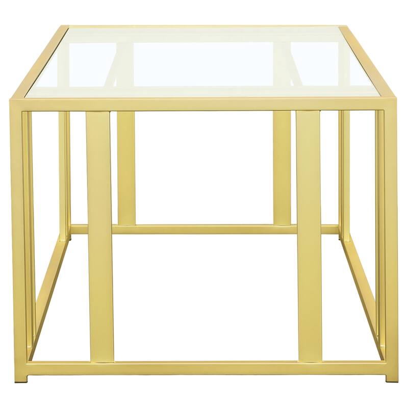 Adri Rectangular Glass Top Metal Frame Coffee Table