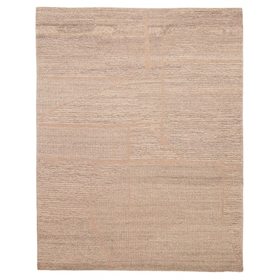 ECARPETGALLERY Hand-knotted Tangier Taupe Wool Rug - 8'0 x 10'2