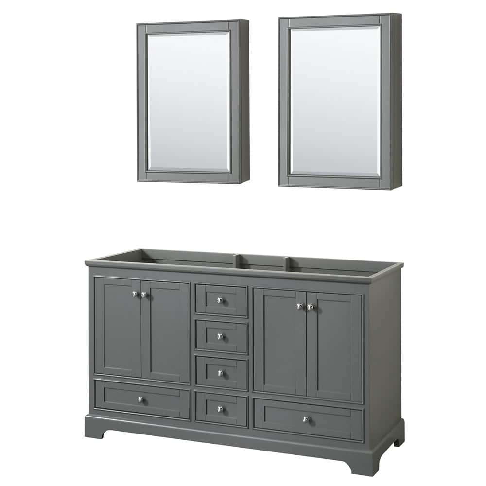 Wyndham Collection Deborah 59-1/4" Free Standing Double Wood Vanity