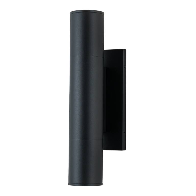 4.5" Modern Black/Gold Cylinder Integrated LED 3000K Up and Down Waterproof Outdoor Wall Armed Sconce