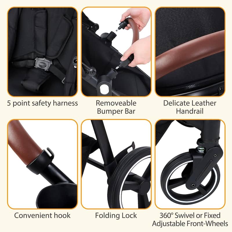 Double Stroller Track Tandem Stroller for Infant and Toddler