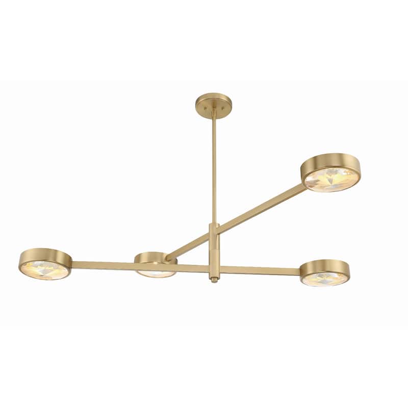 Orson 4 Light Modern Gold Chandelier - 54"W x 9"H x 7"D